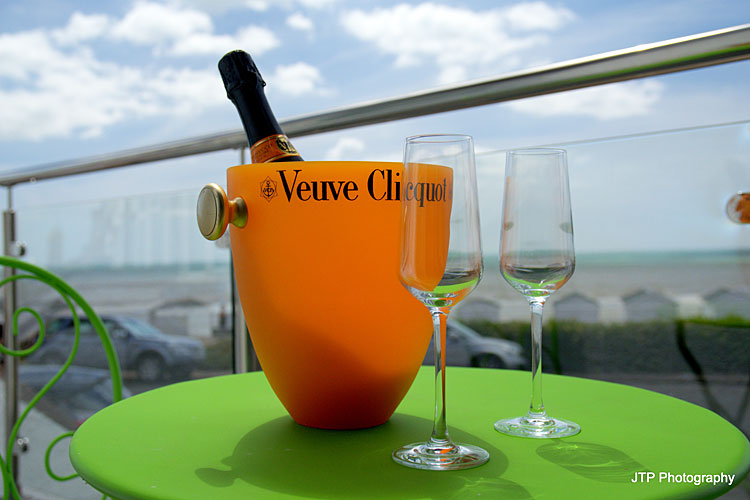 Ice-bucket on balcony